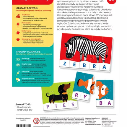 Edukacinis žaidimas-dėlionė: Mano pirmieji žodžiai Mokomės ir žaidžiame su lenkų kalba Clementoni 50770