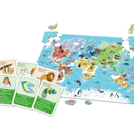 Edukacinis žaidimas Dėlionė ir Kvizai: Gyvūnai Atrask Pasaulį Mokykitės Žaisdami Lenkų Kalba CLEMENTONI 50779
