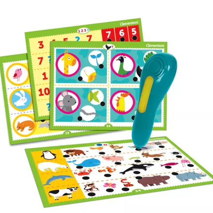 Kalbantis rašiklis 500 klausimų: Gyvūnai Žaisk ir mokykis lenkų kalba Clementoni 50781