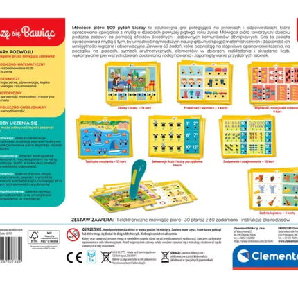 Kalbantis rašiklis 500 klausimų: Skaičiai Žaisk ir Mokykis Lenkų Kalba CLEMENTONI 50783