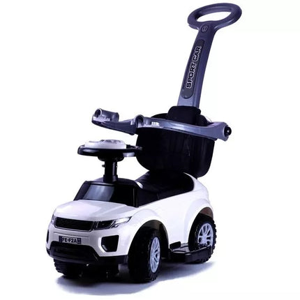 614W Triratukas vaikams su stūmimo rankena tėvams - baltas