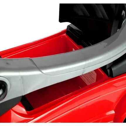 614W Vaikiškas paspiriamas automobilis su stūmimo rankena tėvams - raudonas