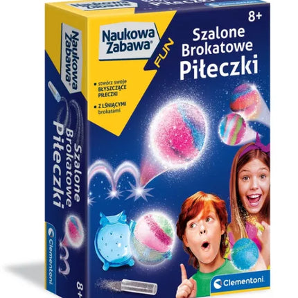 Moksliškas Mini Laboratorija: Crazy Glitter Balls, Lenkų Kalba Clementoni 50702