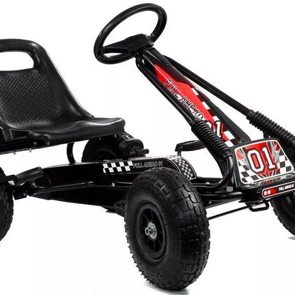 A-15 Go-Cart Juodas Su Pripučiamais Ratais