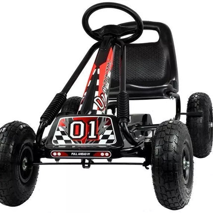 A-15 Go-Cart Juodas Su Pripučiamais Ratais