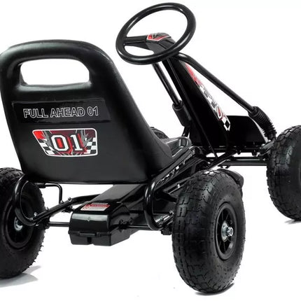 A-15 Go-Cart Juodas Su Pripučiamais Ratais