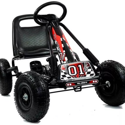 A-15 Go-Cart Juodas Su Pripučiamais Ratais