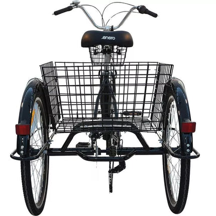 3 ratų dviratis 24" JUODAS SHIMANO 7 greičių žemas rėmas 1060972