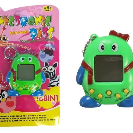 Tamagotchi elektroninis gyvūnėlis kiaušinis žalias su kaspinėliu
