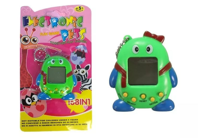 Tamagotchi elektroninis gyvūnėlis kiaušinis žalias su kaspinėliu