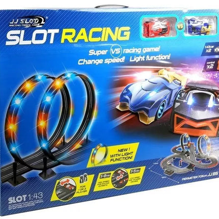 Lenktynių trasa 2 automobilių valdikliai Kilpa Šviesos Slot automobiliukai