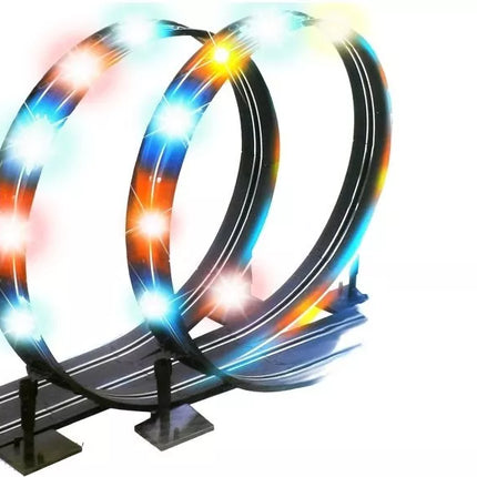 Lenktynių trasa 2 automobilių valdikliai Kilpa Šviesos Slot automobiliukai