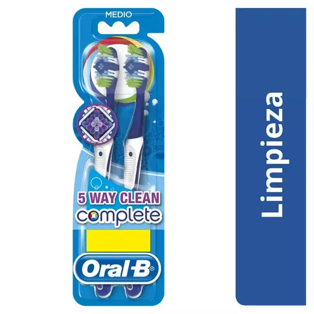 Oral-B Complete Vidutinio Kietumo Dantų Šepetėliai 2 Vienetai