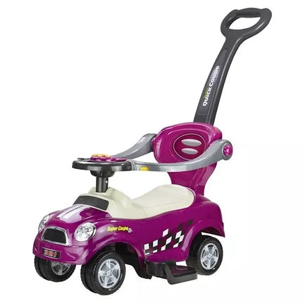 Vaikiška mašina-stumdukas su rankena tėvams - Violetinė