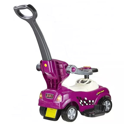 Vaikiška mašina-stumdukas su rankena tėvams - Violetinė