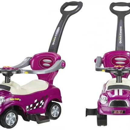 Vaikiška mašina-stumdukas su rankena tėvams - Violetinė