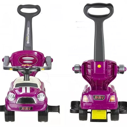 Vaikiška mašina-stumdukas su rankena tėvams - Violetinė