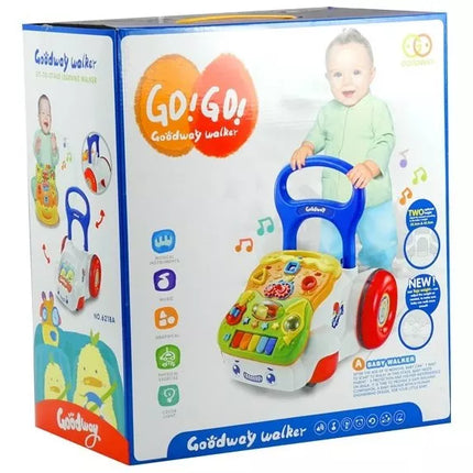 Interaktyvus stumdukas-vaikštynė su nuimamu skydeliu