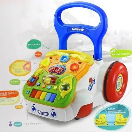 Interaktyvus stumdukas-vaikštynė su nuimamu skydeliu