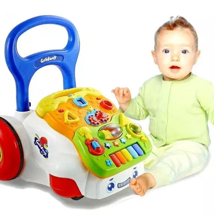 Interaktyvus stumdukas-vaikštynė su nuimamu skydeliu