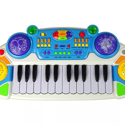 Vargonų klaviatūra Kėdė Mikrofonas Mėlynas