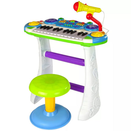 Vargonų klaviatūra Kėdė Mikrofonas Mėlynas