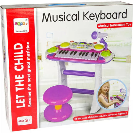 Vargonų klaviatūra Kėdė Mikrofonas Mėlynas