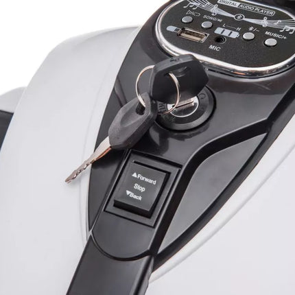 Triratis akumuliatorinis motociklas Goldwing, baltas