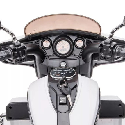 Triratis akumuliatorinis motociklas Goldwing, baltas