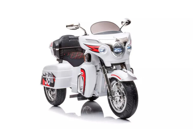 Triratis akumuliatorinis motociklas Goldwing, baltas