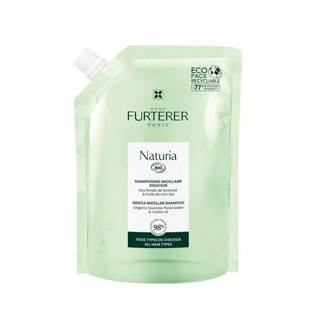Rene Furterer Naturia Švelnus micelinis šampūnas ekologinis papildymas 400ml