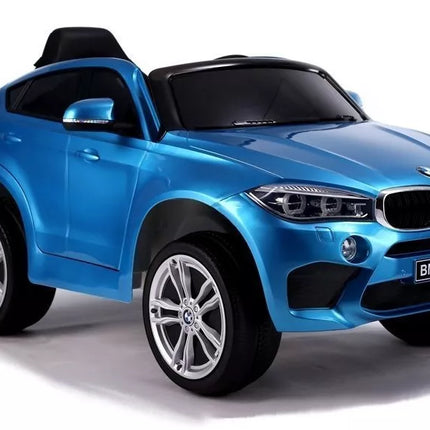 BMW X6 mėlynos spalvos – elektrinis vaikiškas automobilis
