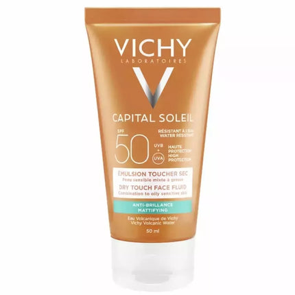Vichy Capital Soleil Matifikuojantis veido fluidas su SPF50 apsauga ir "Dry Touch" efektu, 50 ml
