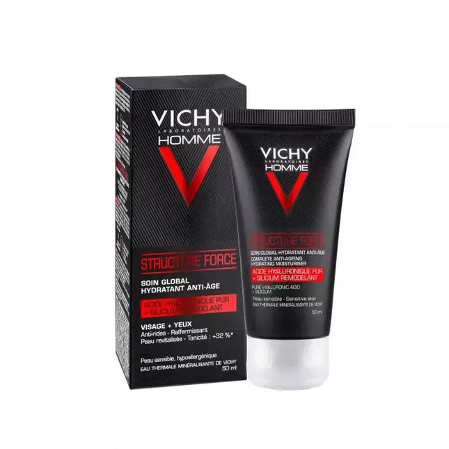 Vichy Homme Structure Force - Stangrinantis, nuo senėjimo saugantis kremas jautriai odai, 50 ml