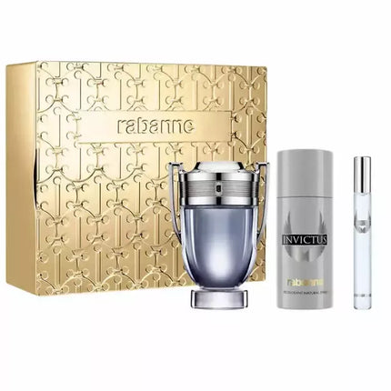 Paco Rabanne Invictus Eau De Toilette Purškiamasis Rinkinys, 3 vnt. (100ml)