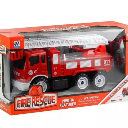 Išardomasis gaisrinės gelbėjimo sunkvežimis, mažasis mechanikas, ratų veržliaraktis, atsuktuvas