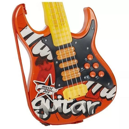 Elektrinė Gitara Mikrofonas Stygos Raudonos