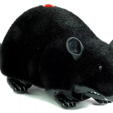 Didelis RC peliukas-žaislas su ratukais, juodas – iškrėskite pokštą