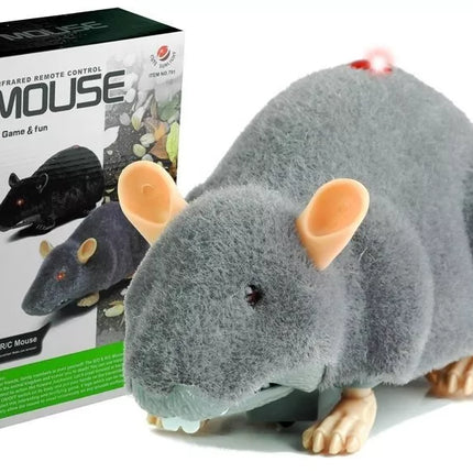 Didelis RC peliukas žaislas ant ratų pilkas - iškrėskite pokštą