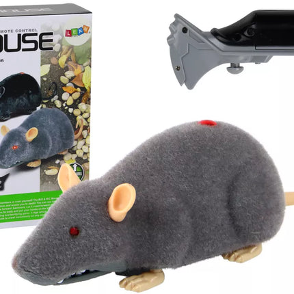 Didelis RC peliukas žaislas ant ratų pilkas - iškrėskite pokštą