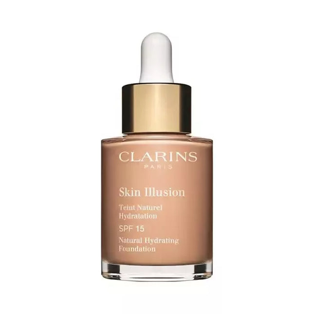 Clarins Skin Illusion Natūralus drėkinamasis makiažo pagrindas SPF15 107 Beige 30ml