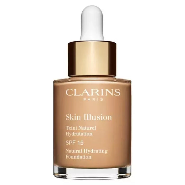 Clarins Skin Illusion Natūraliai drėkinantis makiažo pagrindas su SPF15 110 Honey 30ml
