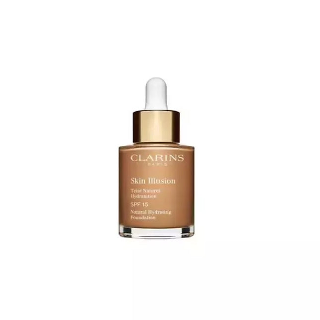 Clarins "Skin Illusion" natūraliai drėkinantis makiažo pagrindas su SPF15, 114 Cappuccino, 30ml