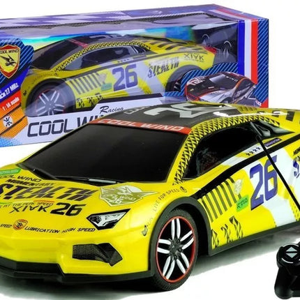 Nuotoliniu būdu valdomas sportinis automobilis R/C nuotolinis geltonas