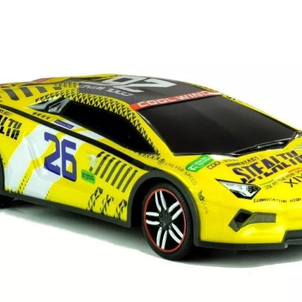 Nuotoliniu būdu valdomas sportinis automobilis R/C nuotolinis geltonas