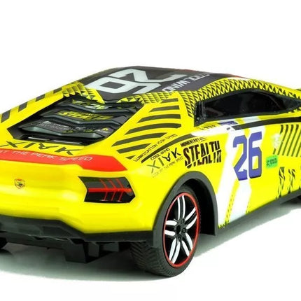 Nuotoliniu būdu valdomas sportinis automobilis R/C nuotolinis geltonas