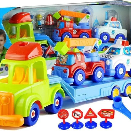 Transporto priemonių rinkinys Policijos Gaisrinė Automobilių transportavimo priekaba Atsukama