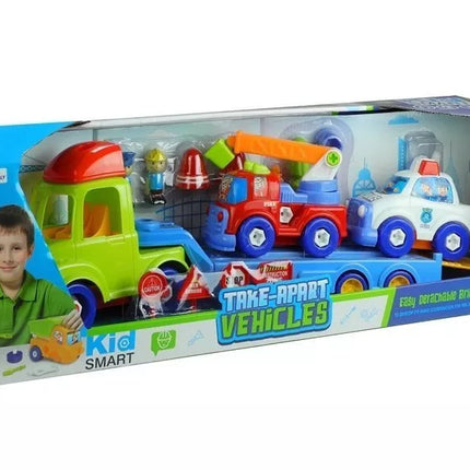 Transporto priemonių rinkinys Policijos Gaisrinė Automobilių transportavimo priekaba Atsukama