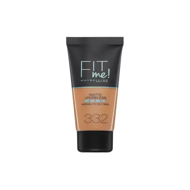 Maybelline Fit Me Matinis + Poras mažinantis makiažo pagrindas 332 Golden Caramel 30ml