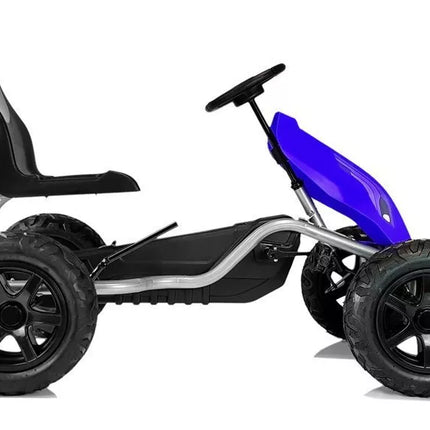 Pedalinis gokartas B012 su pripučiamais ratais, mėlynas